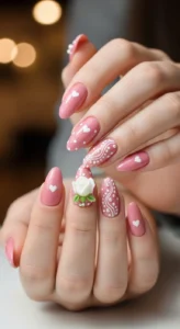 Romantic Rose Pink Cute Nails