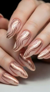 Soft Nude with Rose Gold Swirls