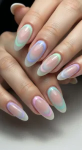 Soft Pastel Aura Oval Nail Ideas