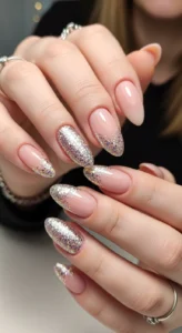 Sparkling Glitter Accent Nails