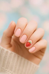 Sweet Strawberry Milk Nails