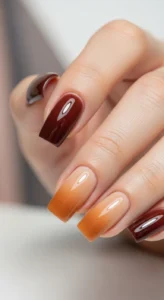 Toffee Ombre Brown Nails Trends