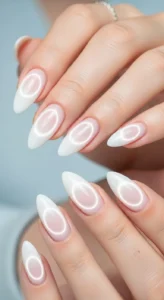 White Aura Nails With Glow