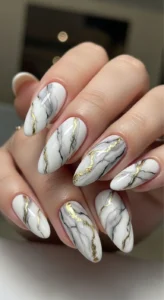 White Marble Nail Art