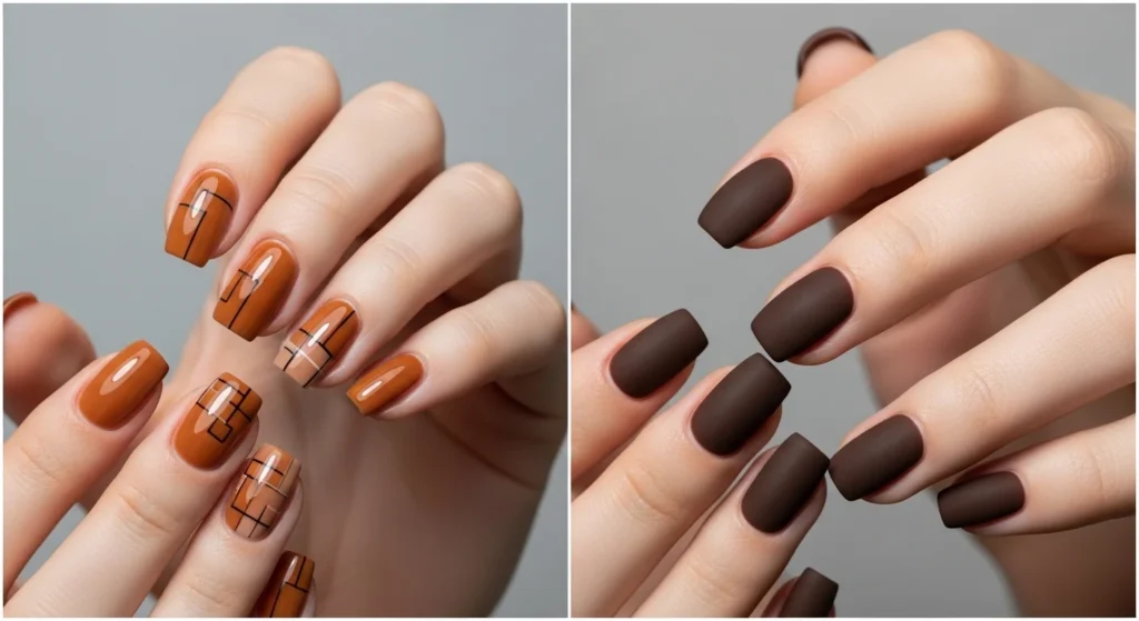 brown nails design