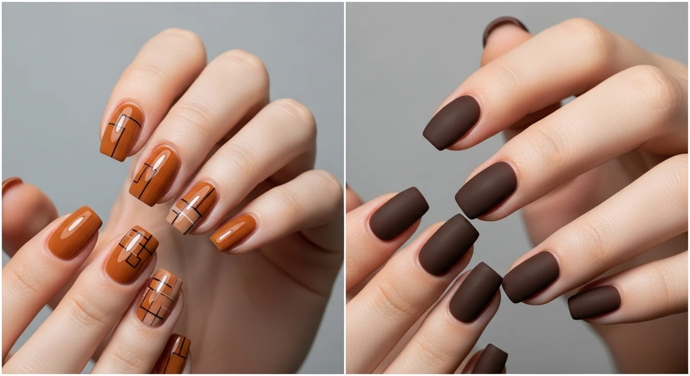 brown nails design