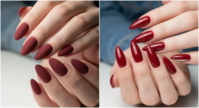 cherry red nails