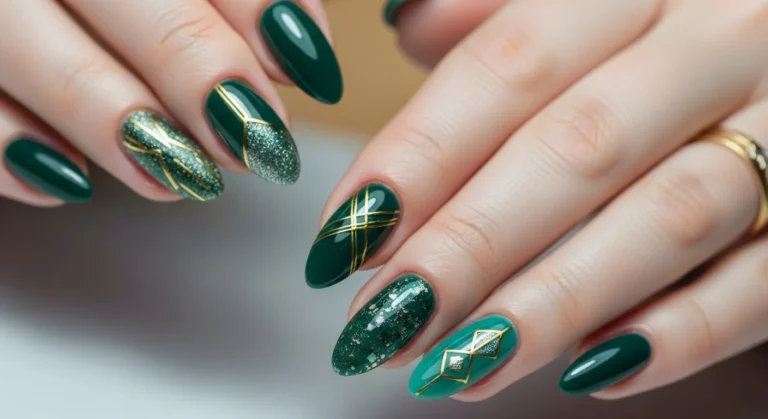 dark green nails