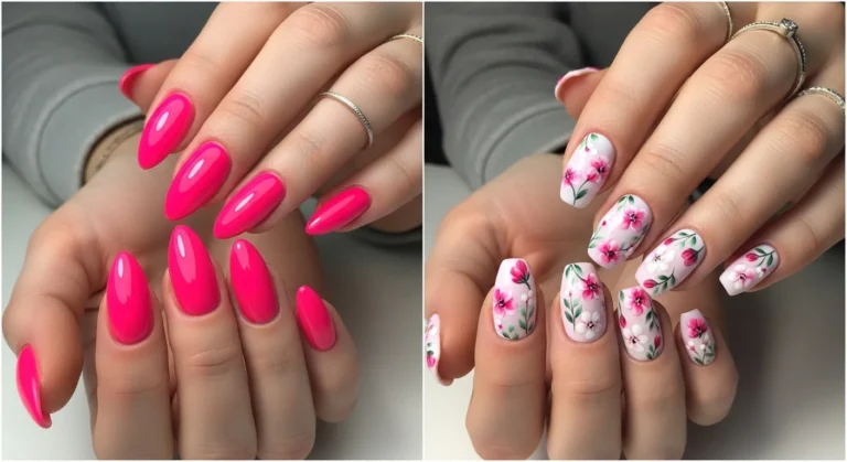 hot pink nails