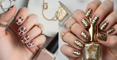 leopard print nails