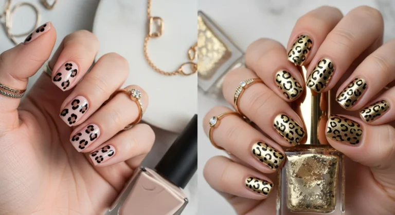 leopard print nails