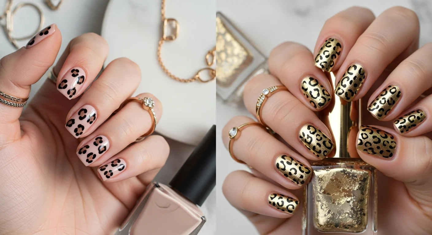 leopard print nails
