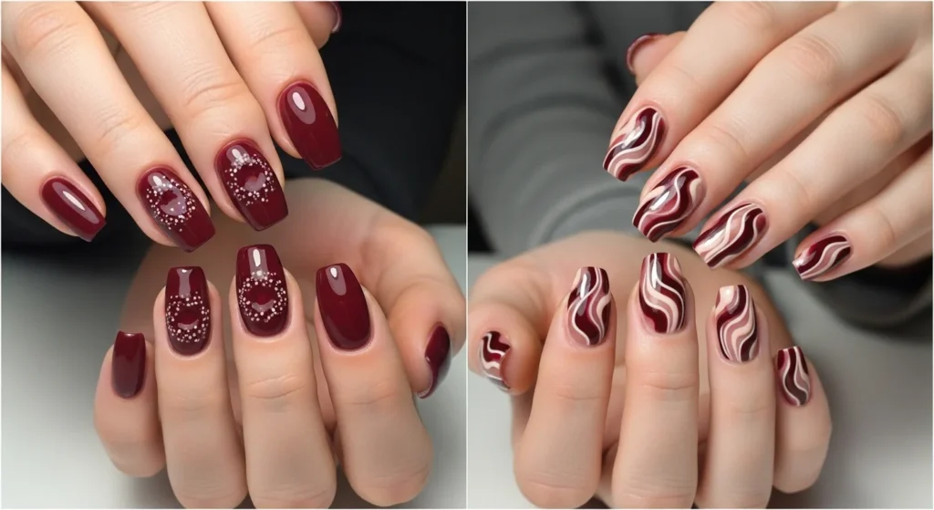 maroon nails