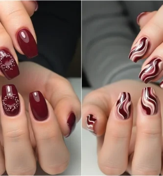 maroon nails