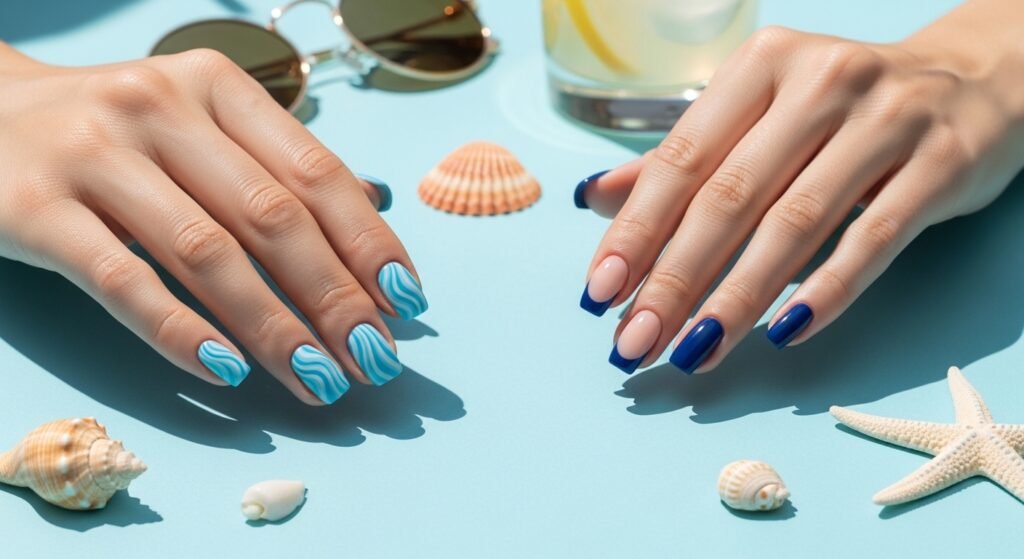 nails blue
