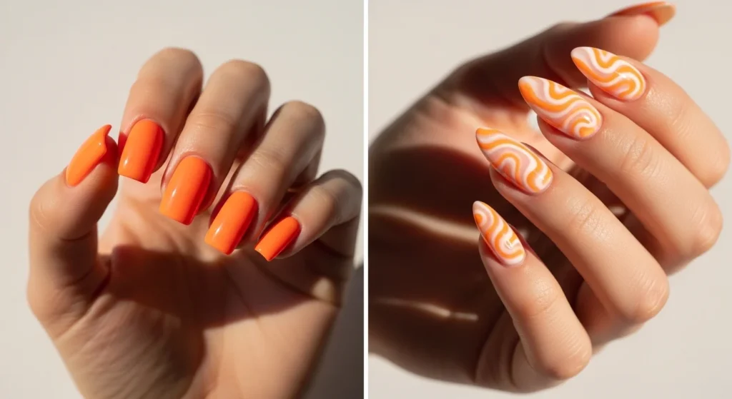 orange nails