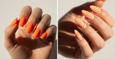 orange nails