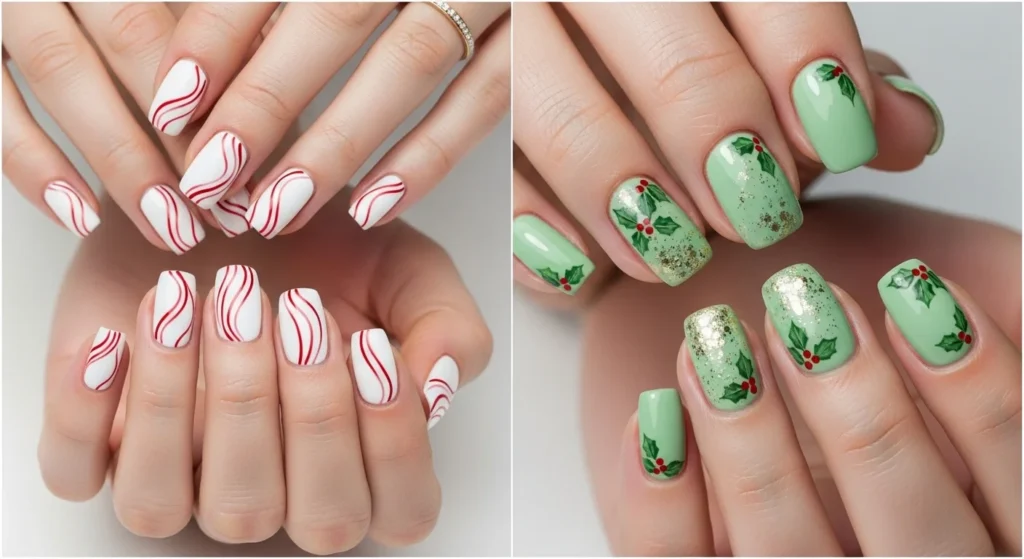 red christmas nails