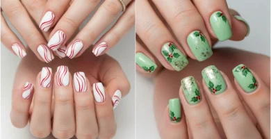 red christmas nails
