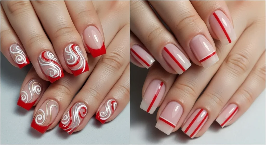 red french tip nails