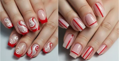 red french tip nails