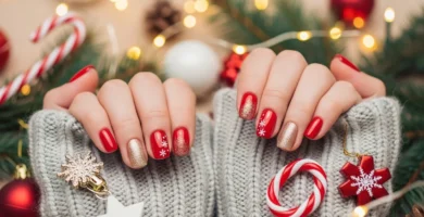 simple christmas nails