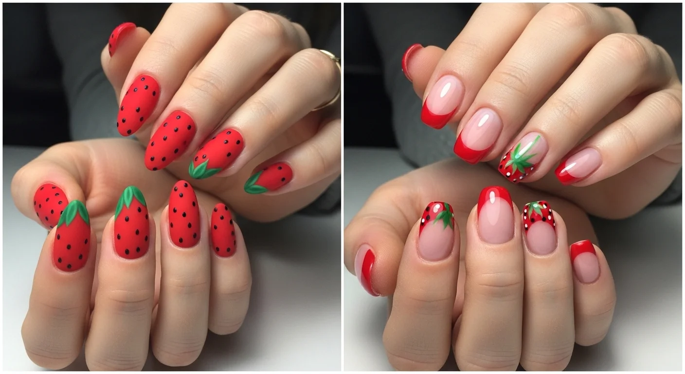 strawberry nails