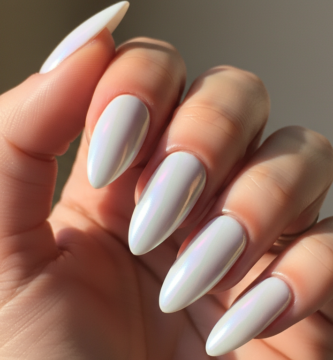 white chrome nails