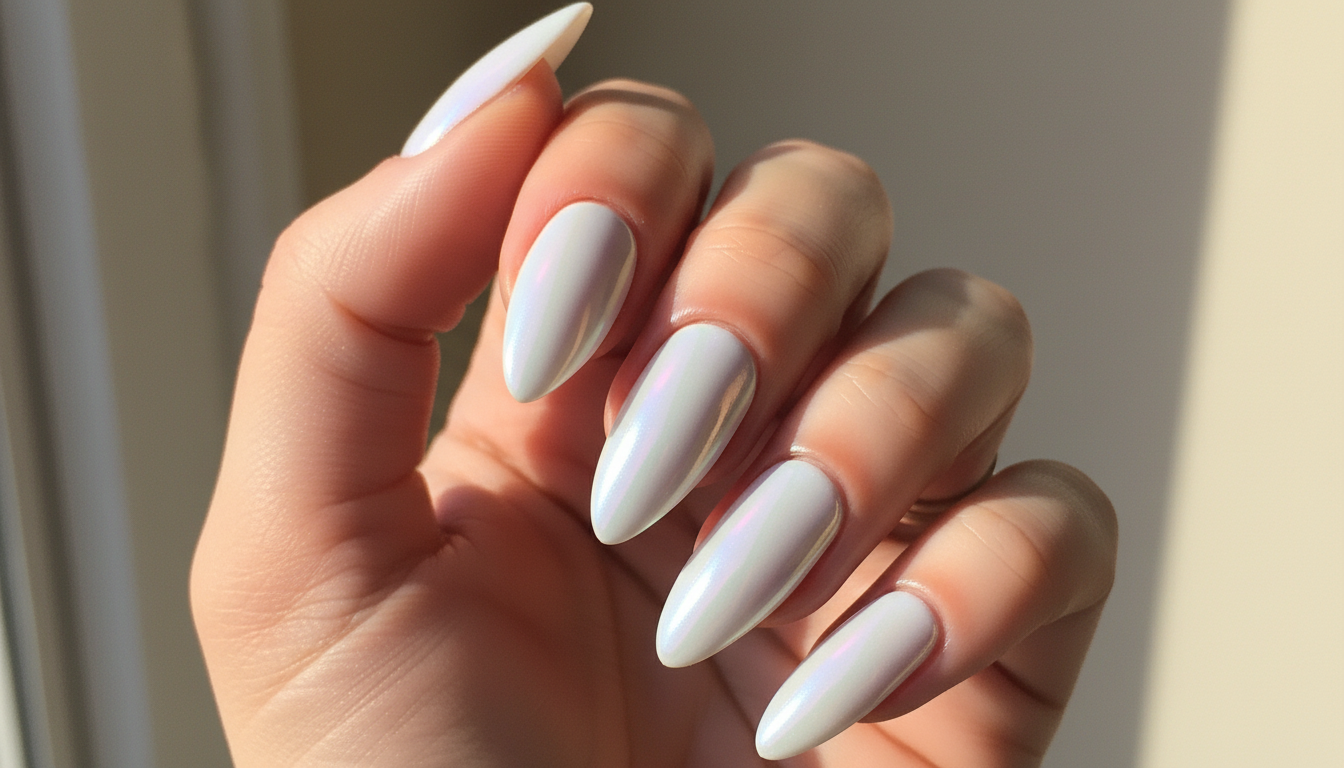 white chrome nails