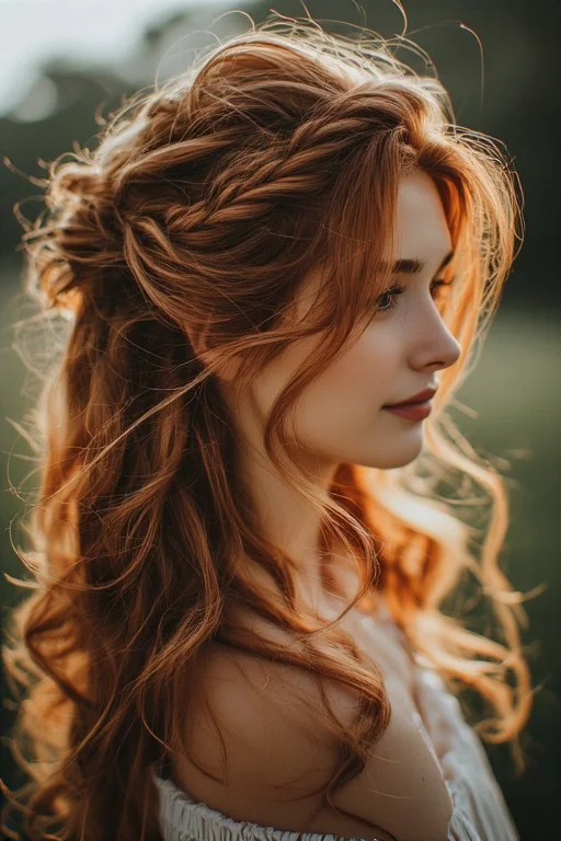 Auburn Glow Hairstyle Half-Up Twist