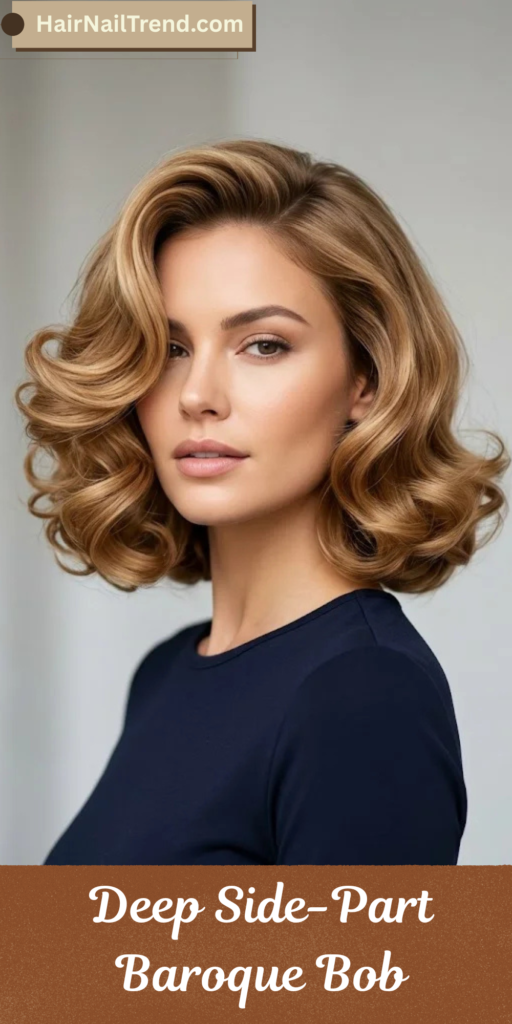Deep Side-Part Baroque Bob