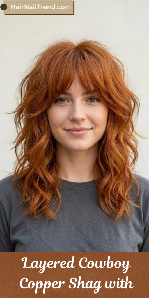 Layered Cowboy Copper Shag with Fringe