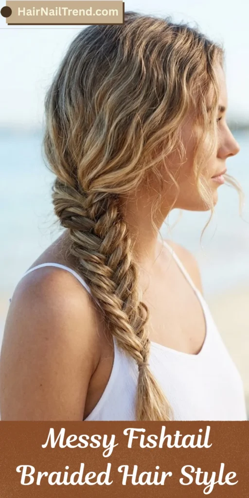 Messy Fishtail Braided Hair Style