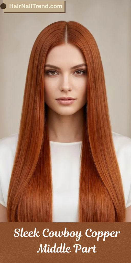 Sleek Cowboy Copper Middle Part