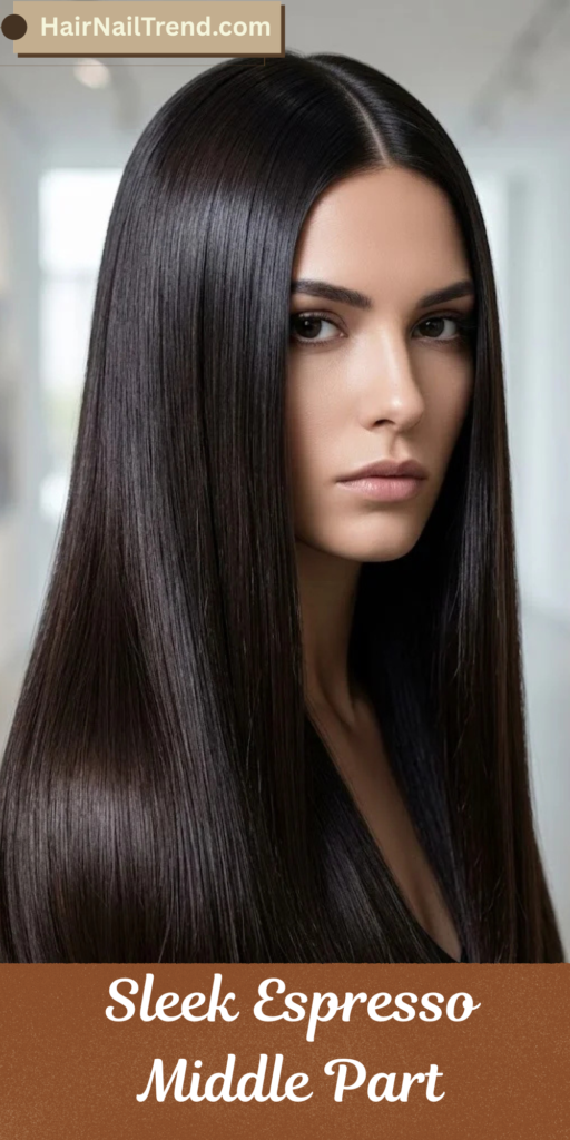 Sleek Espresso Middle Part