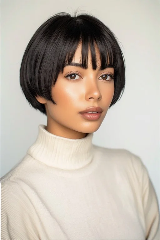 Sleek Straight Bixie Cut Hairstyle