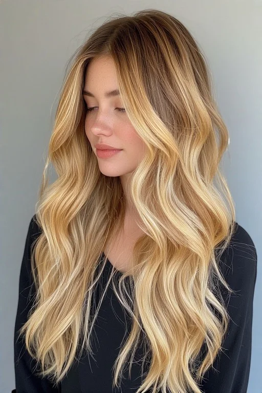 Soft Blonde to Honey Melt Hairstyle