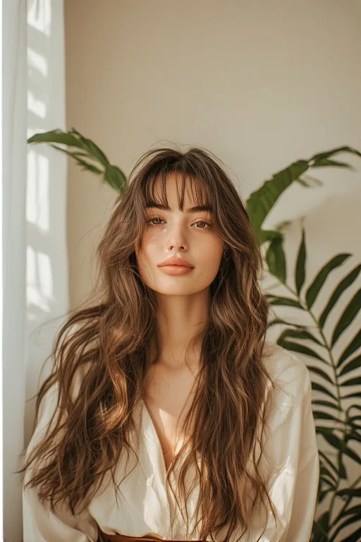 Soft Curtain Gucci Bangs Hairstyle Look