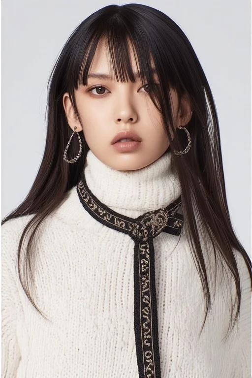 Straight Sleek Gucci Bangs Hairstyle Minimal Look