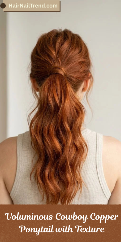 Voluminous Cowboy Copper Ponytail with Texture