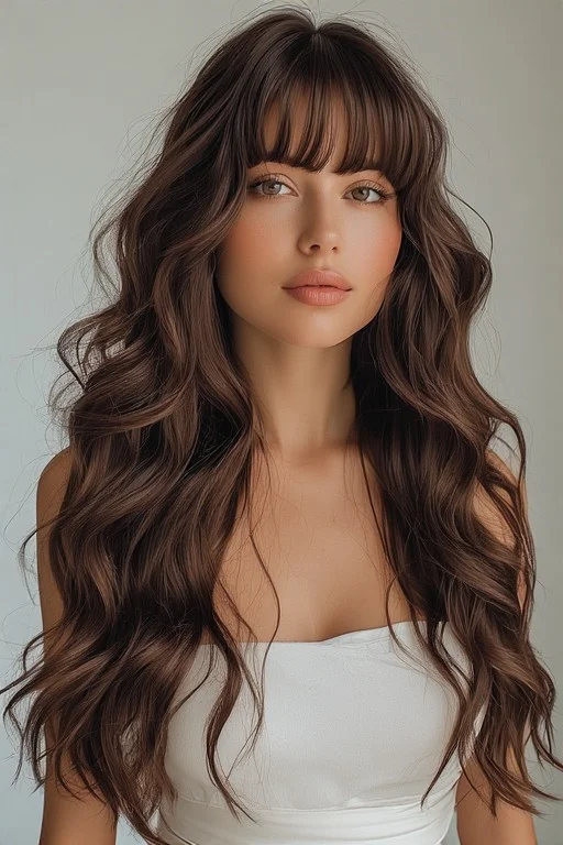Voluminous Gucci Bangs Hairstyle with Layers